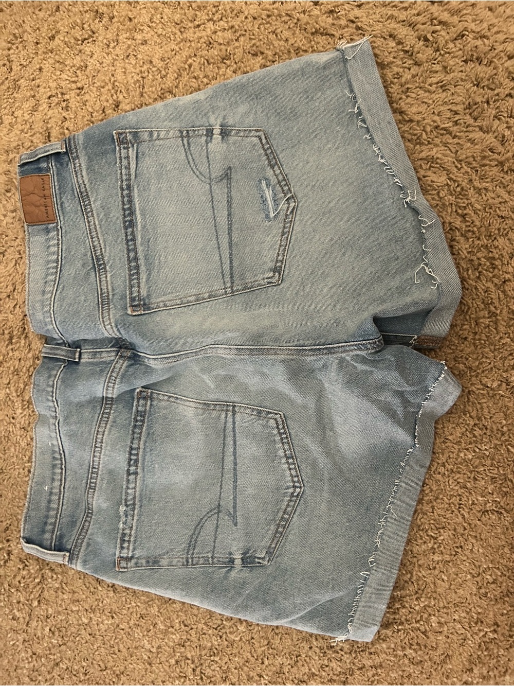 American Eagle Outfitters Light Blue Distressed Denim Shorts - Picture 2 of 2